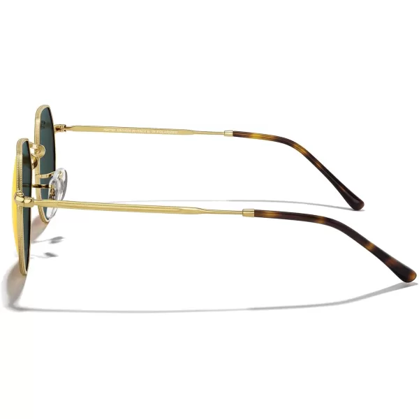 MERRYS Round Polygon Metal Polarized Sunglasses for Women Men Retro Classic Vintage Shades S6565Polished Gold FrameOrange Mirror Lens