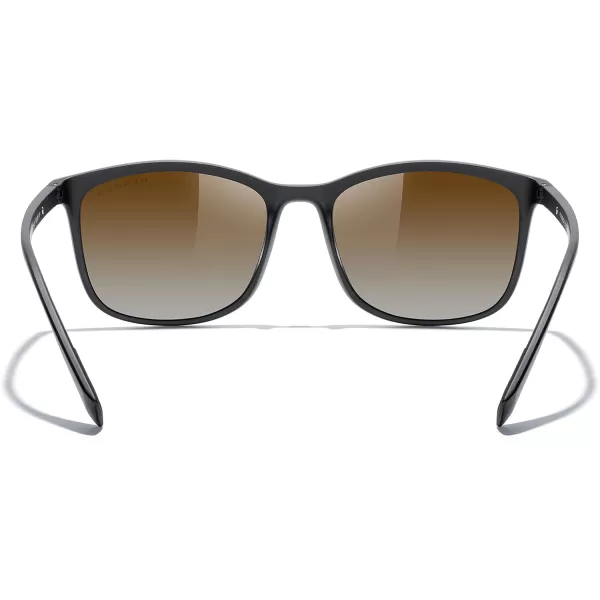 MERRYS Square Polarized Sunglasses for Men Women Ultralight Shades Driving Fishing Golf UV400 S8668Brown FrameBrown Gradient LensRed Temples