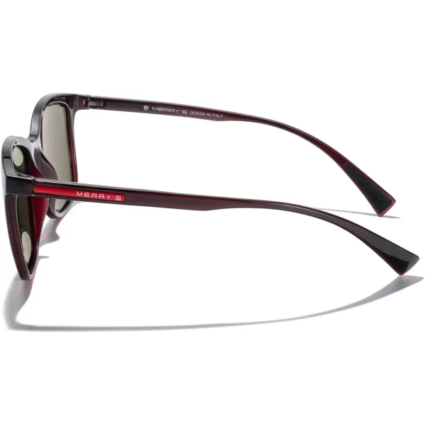 MERRYS Square Polarized Sunglasses for Men Women Ultralight Shades Driving Fishing Golf UV400 S8668Brown FrameBrown LensRed Temples