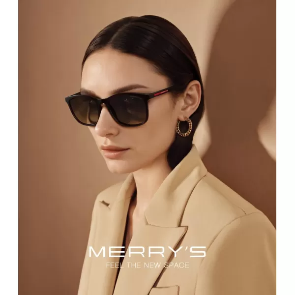 MERRYS Square Polarized Sunglasses for Men Women Ultralight Shades Driving Fishing Golf UV400 S8668Brown FrameBrown LensRed Temples