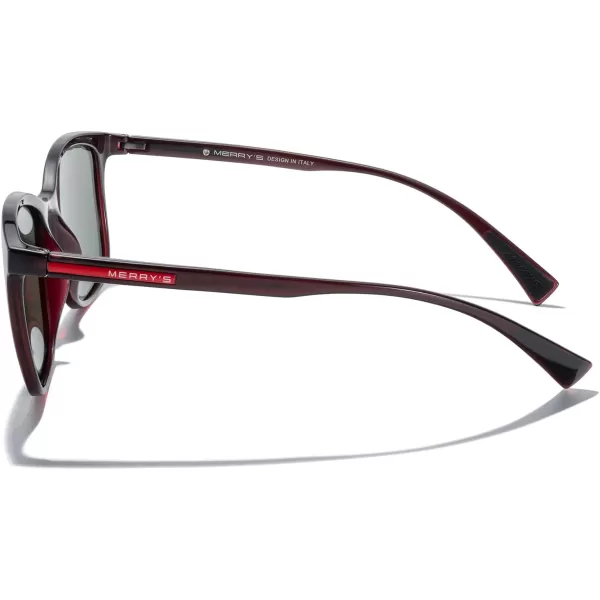 MERRYS Square Polarized Sunglasses for Men Women Ultralight Shades Driving Fishing Golf UV400 S8668Brown FrameG15 LensRed Temples