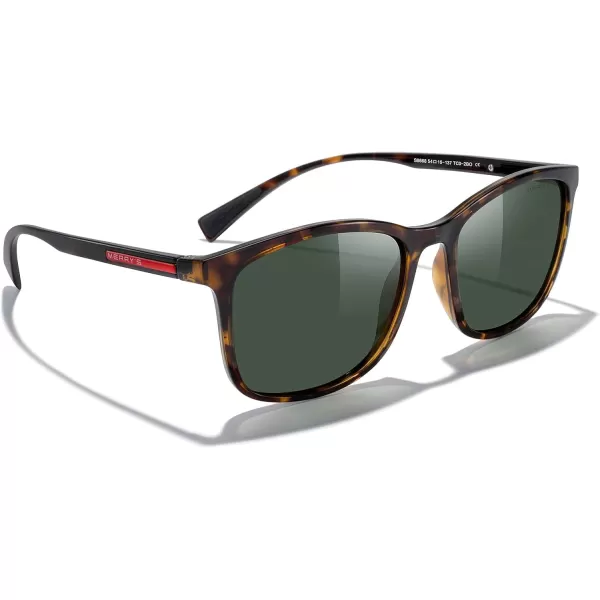 MERRYS Square Polarized Sunglasses for Men Women Ultralight Shades Driving Fishing Golf UV400 S8668Leopard FrameG15 LensRed Temples