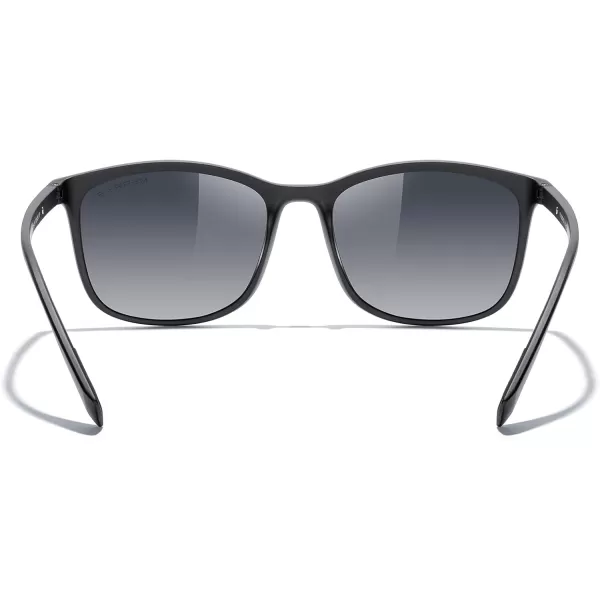 MERRYS Square Polarized Sunglasses for Men Women Ultralight Shades Driving Fishing Golf UV400 S8668Matte Black FrameBlack Gradient LensRed Temples