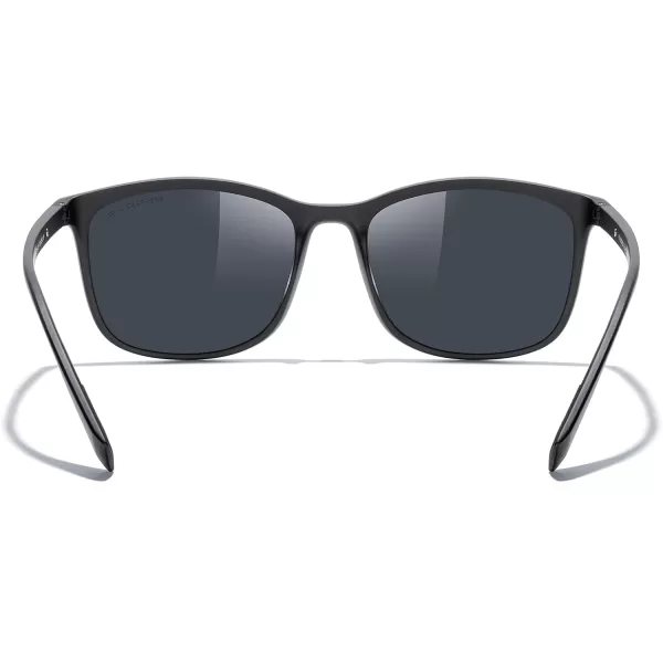 MERRYS Square Polarized Sunglasses for Men Women Ultralight Shades Driving Fishing Golf UV400 S8668Matte Black FrameBlack LensRed Temples