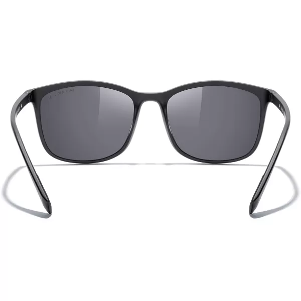 MERRYS Square Polarized Sunglasses for Men Women Ultralight Shades Driving Fishing Golf UV400 S8668Matte Black FrameSilver Mirror LensRed Temples