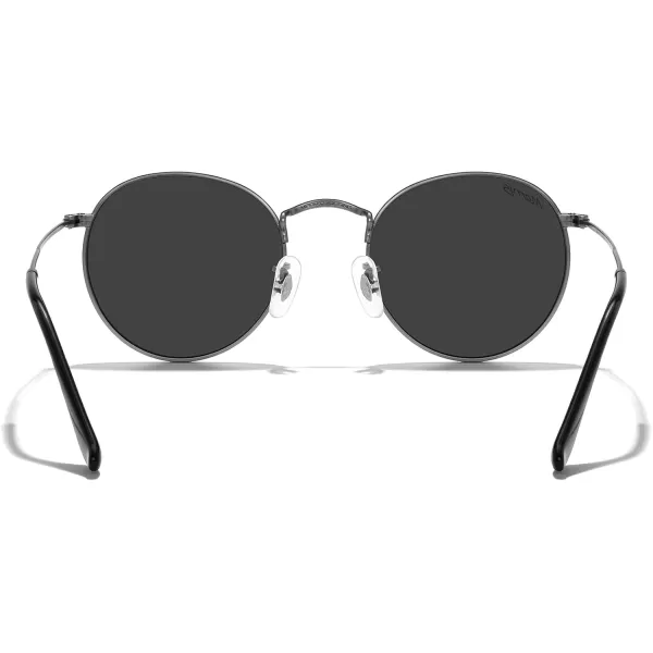 MERRYS Trendy Round Metal Polarized Sunglasses for Women and Men Retro Classic Vintage Shades S6447Gunmetal FrameBlack Lens