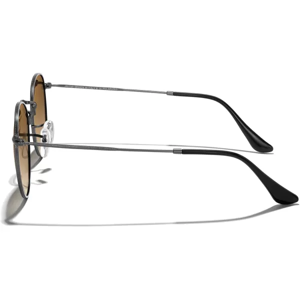 MERRYS Trendy Round Metal Polarized Sunglasses for Women and Men Retro Classic Vintage Shades S6447Gunmetal FrameBrown Gradient Lens