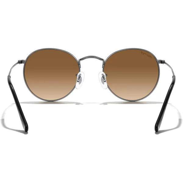 MERRYS Trendy Round Metal Polarized Sunglasses for Women and Men Retro Classic Vintage Shades S6447Gunmetal FrameBrown Gradient Lens