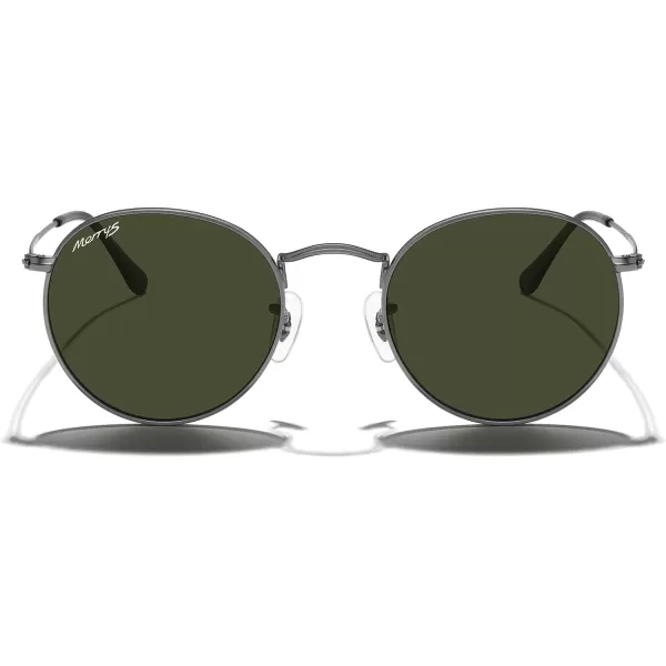 MERRYS Trendy Round Metal Polarized Sunglasses for Women and Men Retro Classic Vintage Shades S6447Gunmetal FrameG15 Lens