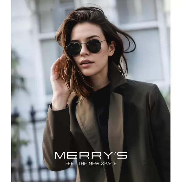MERRYS Trendy Round Metal Polarized Sunglasses for Women and Men Retro Classic Vintage Shades S6447Gunmetal FrameG15 Lens