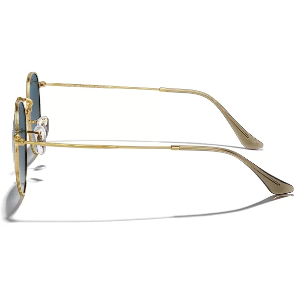 MERRYS Trendy Round Metal Polarized Sunglasses for Women and Men Retro Classic Vintage Shades S6447Polished Gold FrameBlue Gradient Lens