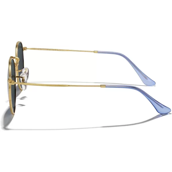 MERRYS Trendy Round Metal Polarized Sunglasses for Women and Men Retro Classic Vintage Shades S6447Polished Gold FrameBlue Lens