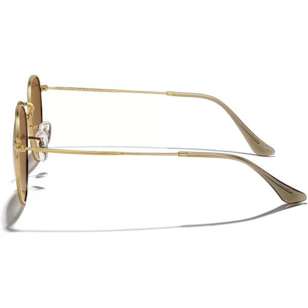 MERRYS Trendy Round Metal Polarized Sunglasses for Women and Men Retro Classic Vintage Shades S6447Polished Gold FrameBrown Gradient Lens