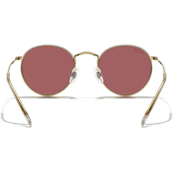 MERRYS Trendy Round Metal Polarized Sunglasses for Women and Men Retro Classic Vintage Shades S6447Polished Gold FrameViolet Lens