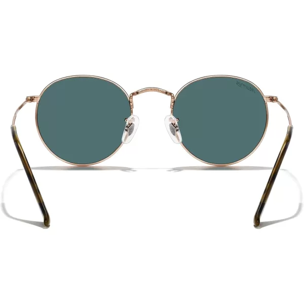 MERRYS Trendy Round Metal Polarized Sunglasses for Women and Men Retro Classic Vintage Shades S6447Rose Gold FrameCopper Lens
