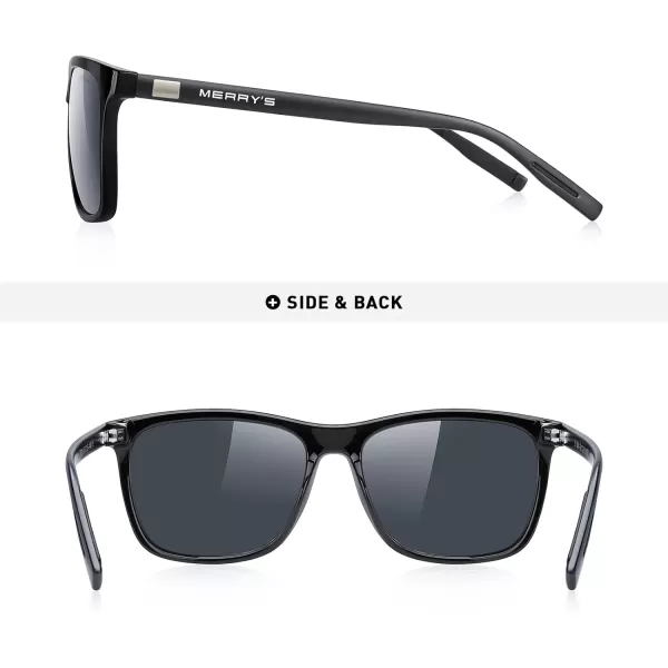 MERRYS Unisex Polarized Aluminum Sunglasses Vintage Sun Glasses For MenWomen S8286Black FrameBlack LensBlack Temples