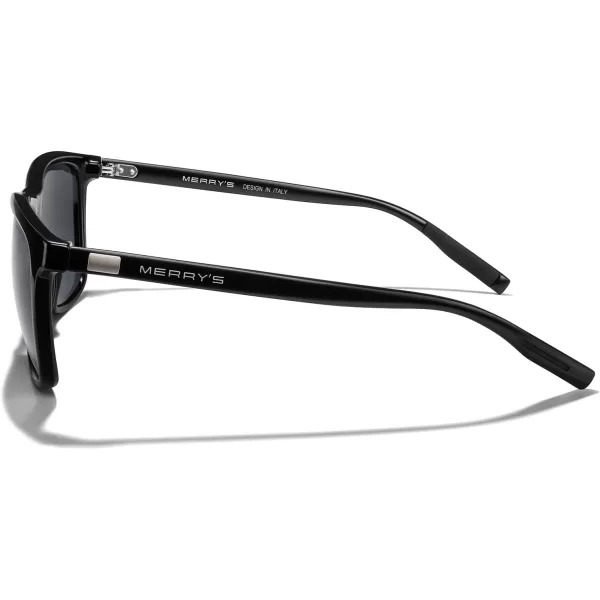 MERRYS Unisex Polarized Aluminum Sunglasses Vintage Sun Glasses For MenWomen S8286Black FrameBlack Nylon Polarized Lens