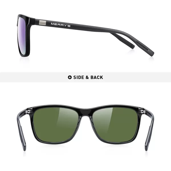 MERRYS Unisex Polarized Aluminum Sunglasses Vintage Sun Glasses For MenWomen S8286Black FramePurple Mirror LensBlack Temples