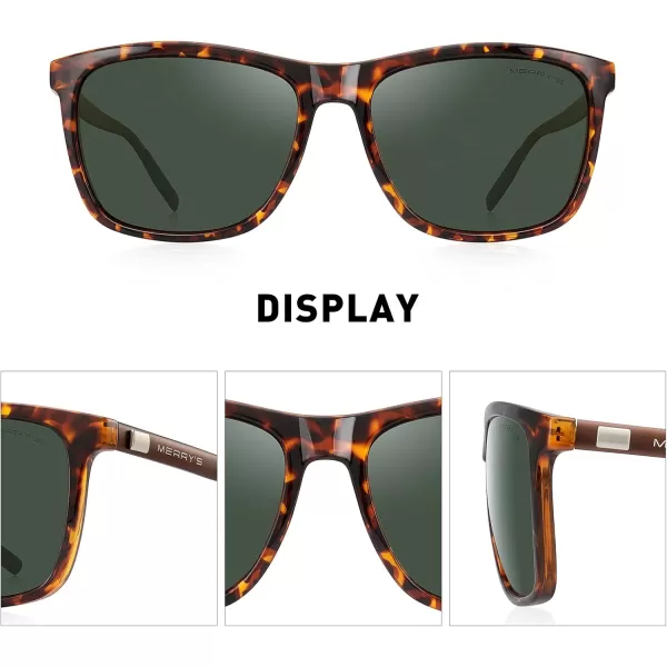 MERRYS Unisex Polarized Aluminum Sunglasses Vintage Sun Glasses For MenWomen S8286Leopard FrameG15 LensBrown Temples