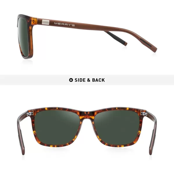 MERRYS Unisex Polarized Aluminum Sunglasses Vintage Sun Glasses For MenWomen S8286Leopard FrameG15 LensBrown Temples