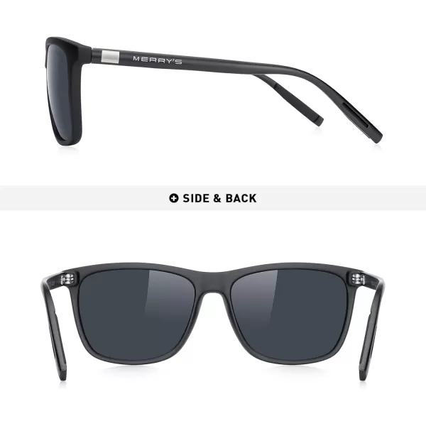 MERRYS Unisex Polarized Aluminum Sunglasses Vintage Sun Glasses For MenWomen S8286Rubber Black FrameBlack LensBlack Temples