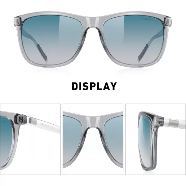 MERRYS Unisex Polarized Aluminum Sunglasses Vintage Sun Glasses For MenWomen S8286Tra Gray FrameGreen Gradient LensSilver Temples