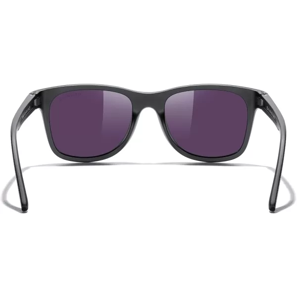 MERRYS Unisex Polarized Sunglasses for lovers Lightweight TR90 Frame Square Sun Glasses for MenWomenBlack FrameGreen Mirror Lens