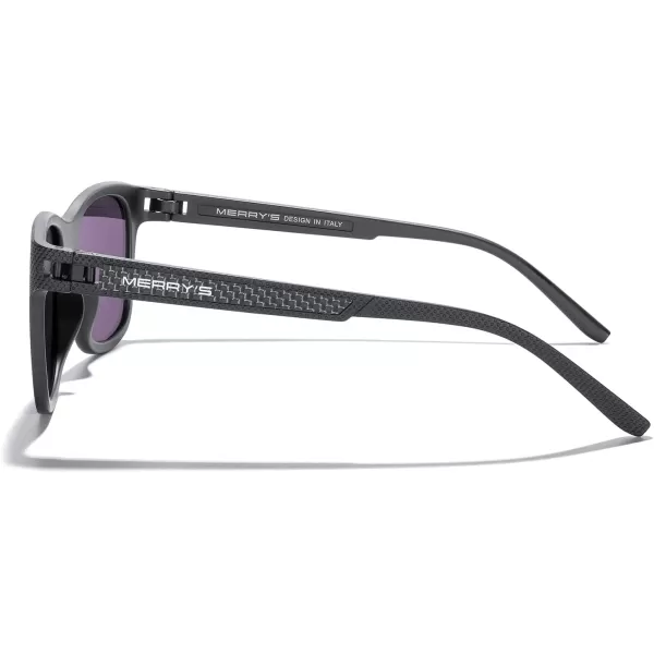MERRYS Unisex Polarized Sunglasses for lovers Lightweight TR90 Frame Square Sun Glasses for MenWomenBlack FrameGreen Mirror Lens