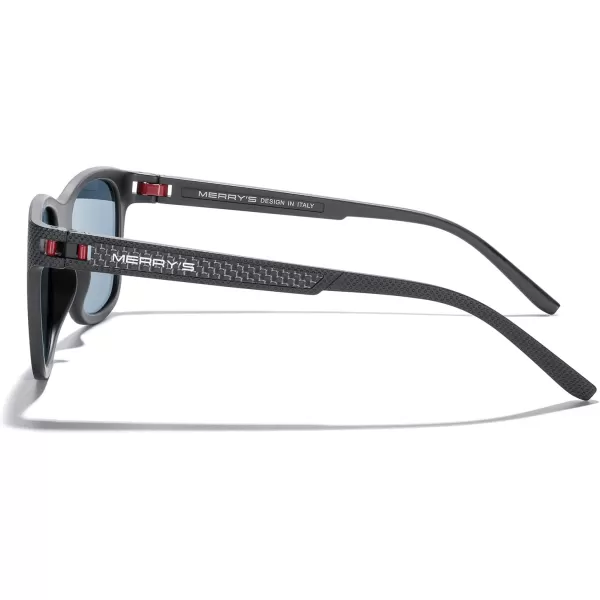 MERRYS Unisex Polarized Sunglasses for lovers Lightweight TR90 Frame Square Sun Glasses for MenWomenBlack FramePink Mirror Lens