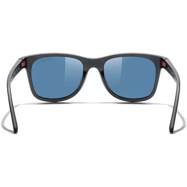 MERRYS Unisex Polarized Sunglasses for lovers Lightweight TR90 Frame Square Sun Glasses for MenWomenBlack FramePink Mirror Lens