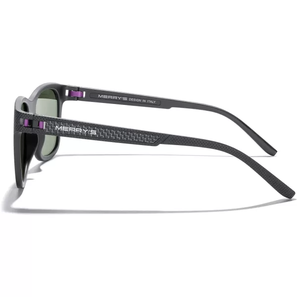MERRYS Unisex Polarized Sunglasses for lovers Lightweight TR90 Frame Square Sun Glasses for MenWomenBlack FramePurple Mirror LensPurple Temples