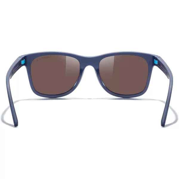 MERRYS Unisex Polarized Sunglasses for lovers Lightweight TR90 Frame Square Sun Glasses for MenWomenBlue FrameBlue Mirror Lens