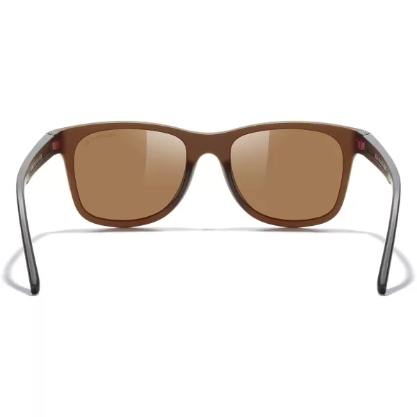 MERRYS Unisex Polarized Sunglasses for lovers Lightweight TR90 Frame Square Sun Glasses for MenWomenBrown FrameBrown Lens