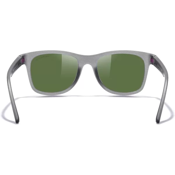 MERRYS Unisex Polarized Sunglasses for lovers Lightweight TR90 Frame Square Sun Glasses for MenWomenTra Gray FramePurple Mirror LensPurple Temples