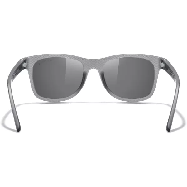 MERRYS Unisex Polarized Sunglasses for lovers Lightweight TR90 Frame Square Sun Glasses for MenWomenTra Gray FrameSilver Mirror LensGray Temples