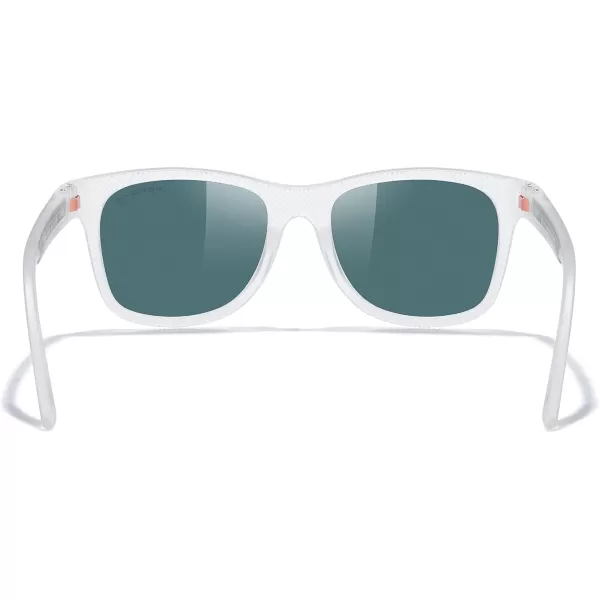 MERRYS Unisex Polarized Sunglasses for lovers Lightweight TR90 Frame Square Sun Glasses for MenWomenTransparent FramePink Mirror LensPink Temples