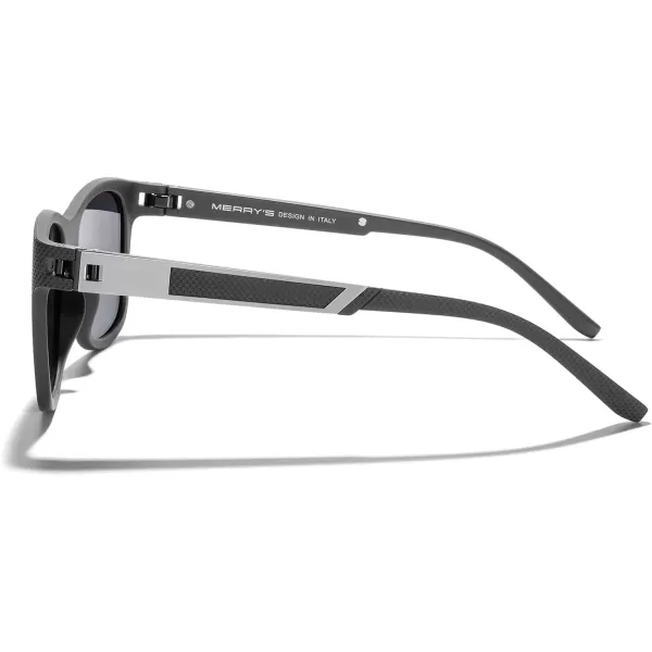 MERRYS Unisex Polarized Sunglasses for lovers Lightweight TR90 Frame Square Sun Glasses for MenWomenZ Black FrameBlack Lens