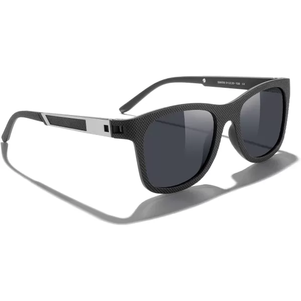 MERRYS Unisex Polarized Sunglasses for lovers Lightweight TR90 Frame Square Sun Glasses for MenWomenZ Black FrameBlack Lens