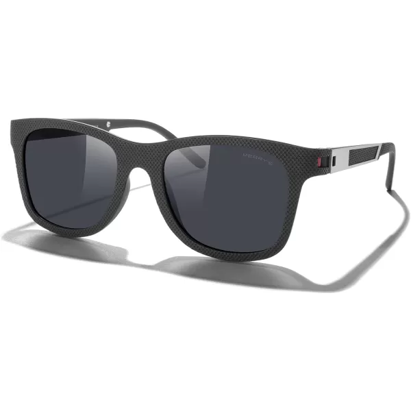 MERRYS Unisex Polarized Sunglasses for lovers Lightweight TR90 Frame Square Sun Glasses for MenWomenZ Black FrameBlack LensRed Hinge