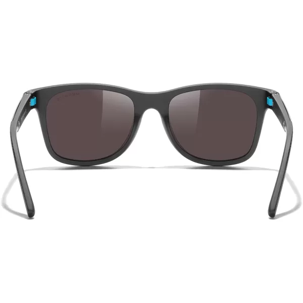 MERRYS Unisex Polarized Sunglasses for lovers Lightweight TR90 Frame Square Sun Glasses for MenWomenZ Black FrameBlue Mirror Lens