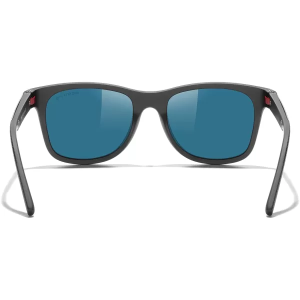 MERRYS Unisex Polarized Sunglasses for lovers Lightweight TR90 Frame Square Sun Glasses for MenWomenZ Black FrameRed Mirror Lens