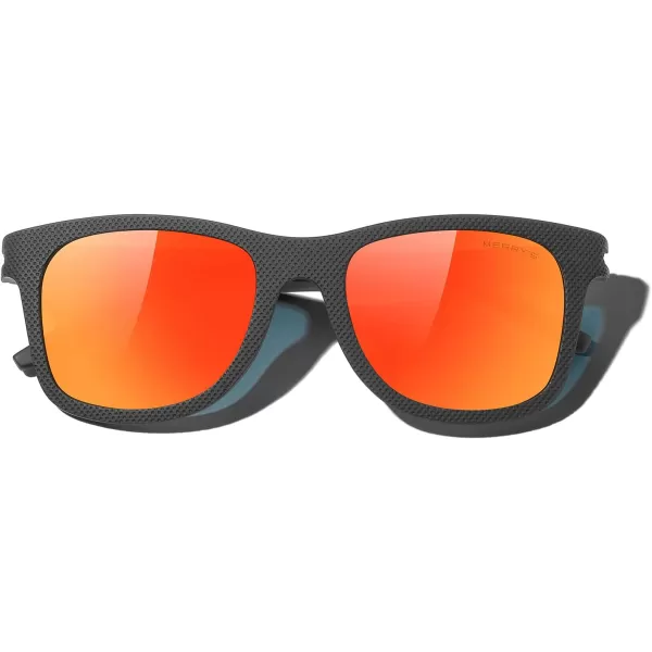 MERRYS Unisex Polarized Sunglasses for lovers Lightweight TR90 Frame Square Sun Glasses for MenWomenZ Black FrameRed Mirror Lens