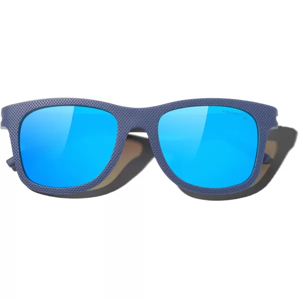 MERRYS Unisex Polarized Sunglasses for lovers Lightweight TR90 Frame Square Sun Glasses for MenWomenZ Blue FrameBlue Mirror Lens