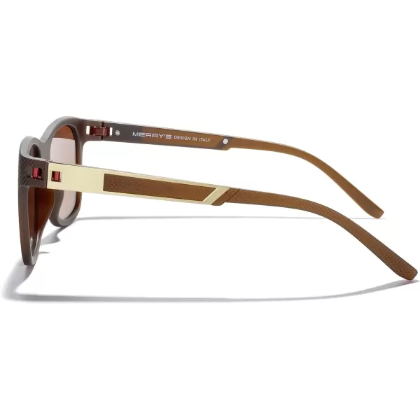 MERRYS Unisex Polarized Sunglasses for lovers Lightweight TR90 Frame Square Sun Glasses for MenWomenZ Brown FrameBrown Lens