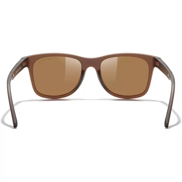 MERRYS Unisex Polarized Sunglasses for lovers Lightweight TR90 Frame Square Sun Glasses for MenWomenZ Brown FrameBrown Lens