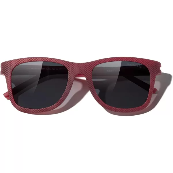 MERRYS Unisex Polarized Sunglasses for lovers Lightweight TR90 Frame Square Sun Glasses for MenWomenZ Red FrameBlack Lens