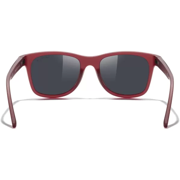 MERRYS Unisex Polarized Sunglasses for lovers Lightweight TR90 Frame Square Sun Glasses for MenWomenZ Red FrameBlack Lens