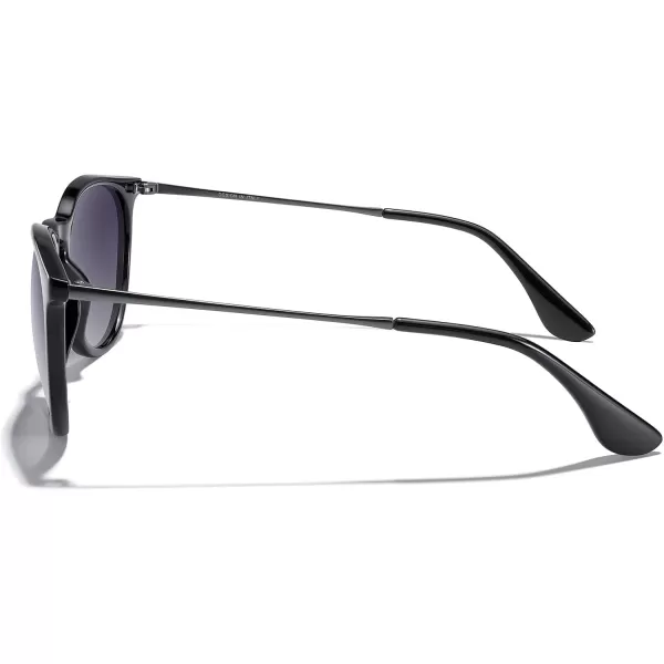 MERRYS Vintage Polarized Sunglasses for Women Men Retro Round Mirrored Lens Sun glasses UV400Black FrameBlack Gradient LensGrey Legs