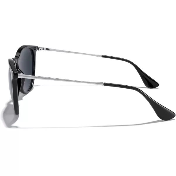 MERRYS Vintage Polarized Sunglasses for Women Men Retro Round Mirrored Lens Sun glasses UV400Black FrameBlack LensSilver Legs