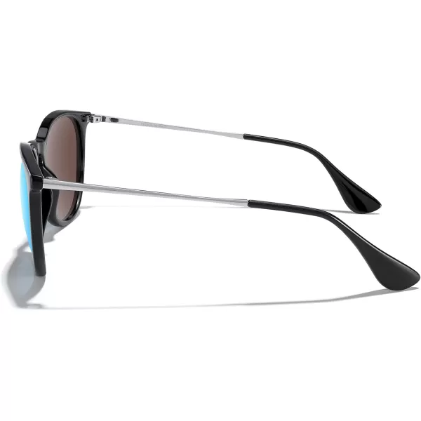 MERRYS Vintage Polarized Sunglasses for Women Men Retro Round Mirrored Lens Sun glasses UV400Black FrameBlue Mirror LensSilver Legs